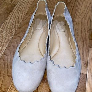 Chloé Lauren scalloped suede ballet flats